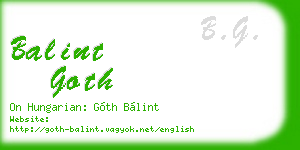 balint goth business card
